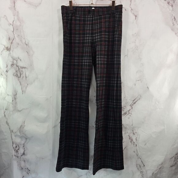Betabrand Pants Womens Small Plaid Red Black Mid Rise Boot Cut - Picture 5 of 12
